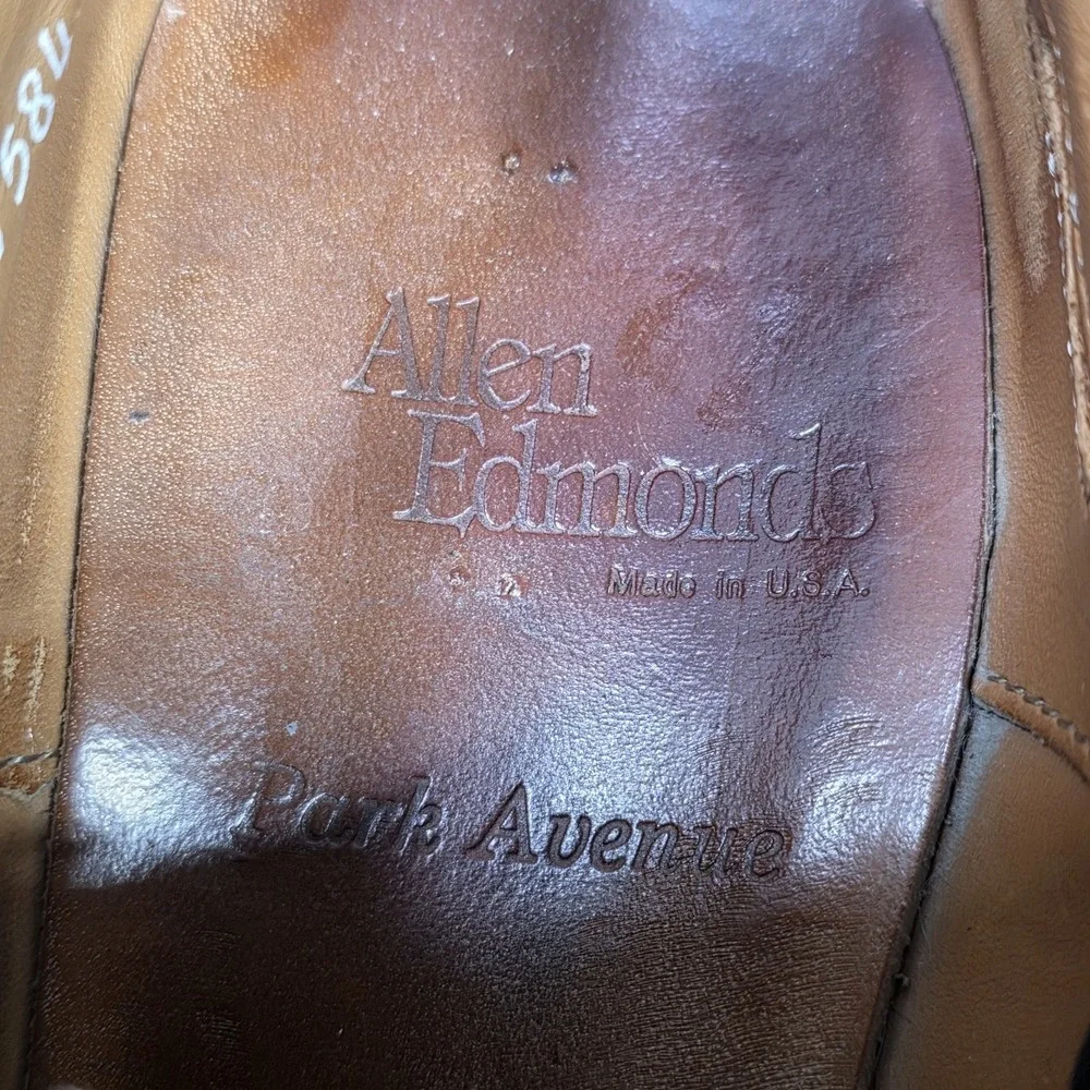 Allen Edmonds Park Avenue Brown Leather Cap Toe‎ Shoes Size 8 D 5675
